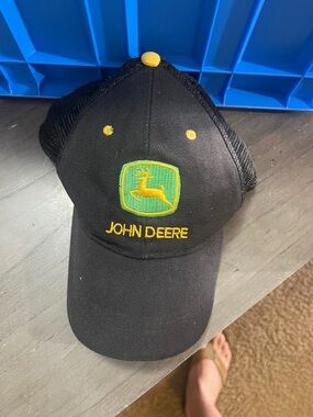 John Deere Black Hat with Yellow and Green Logo